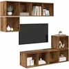 TV staliukas TV spintelių komplektas 4 pcs Senovinis medis Apdirbta mediena