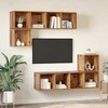 TV staliukas TV spintelių komplektas 4 pcs Senovinis medis Apdirbta mediena