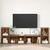TV staliukas TV spintelių komplektas 4 pcs Senovinis medis 37 x 37 x 72 cm