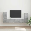 TV staliukas TV spintelių komplektas 4 vnt. Betono pilka Apdirbta mediena