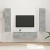 TV staliukas TV spintelių komplektas 6 vnt. Betono pilka Apdirbta mediena