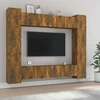 TV staliukas TV spintelių komplektas, 8 dalių, dūminio ąžuolo, mediena