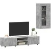 TV spintelių komplektas su stalčių FLORIN 3 pcs Betono pilka