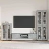 TV spintelių komplektas su stalčių FLORIN 3 pcs Betono pilka
