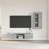 TV spintelių komplektas su stalčių FLORIN 3 pcs Pilkas Sonoma
