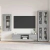 TV spintelių komplektas su stalčių FLORIN 3 pcs Pilkas Sonoma