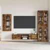 TV spintelių komplektas su stalčių FLORIN 3 pcs Rūkyta ąžuolas