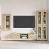 TV spintelių komplektas su stalčių FLORIN 3 pcs Sonoma ąžuolas