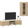 TV spintelių komplektas su stalčių FLORIN 3 pcs Sonoma ąžuolas