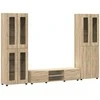 TV spintelių komplektas su stalčių FLORIN 3 pcs Sonoma ąžuolas