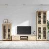 TV spintelių komplektas su stalčių FLORIN 3 pcs Sonoma ąžuolas