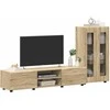 TV spintelių komplektas su stalčių FLORIN 3 pcs Sonoma ąžuolas
