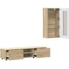 TV spintelių komplektas su stalčių FLORIN 3 pcs Sonoma ąžuolas