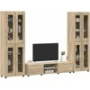 TV spintelių komplektas su stalčių FLORIN 3 pcs Sonoma ąžuolas