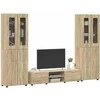 TV spintelių komplektas su stalčių FLORIN 3 pcs Sonoma ąžuolas