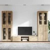 TV spintelių komplektas su stalčių FLORIN 3 pcs Sonoma ąžuolas