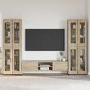 TV spintelių komplektas su stalčių FLORIN 3 pcs Sonoma ąžuolas
