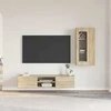 TV spintelių komplektas su stalčių FLORIN 3 pcs Sonoma ąžuolas