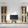 TV spintelių komplektas su stalčių FLORIN 3 pcs Sonoma ąžuolas