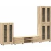 TV spintelių komplektas su stalčių FLORIN 3 pcs Sonoma ąžuolas