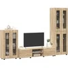TV spintelių komplektas su stalčių FLORIN 3 pcs Sonoma ąžuolas