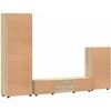 TV spintelių komplektas su stalčių FLORIN 3 pcs Sonoma ąžuolas