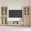 TV spintelių komplektas su stalčių FLORIN 3 pcs Sonoma ąžuolas