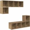 TV staliukas TV spintelių komplektas 4 pcs Amatininkų ąžuolas