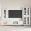 TV spintelių komplektas FLORIN 3 pcs Aukštai blizganti balta