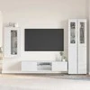 TV spintelių komplektas FLORIN 3 pcs Aukštai blizganti balta