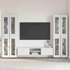 TV spintelių komplektas FLORIN 3 pcs Aukštai blizganti balta
