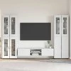 TV spintelių komplektas FLORIN 3 pcs Aukštai blizganti balta