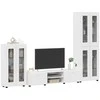 TV spintelių komplektas FLORIN 3 pcs Aukštai blizganti balta
