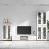 TV spintelių komplektas FLORIN 3 pcs Aukštai blizganti balta