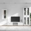 TV spintelių komplektas FLORIN 3 pcs Aukštai blizganti balta