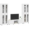 TV spintelių komplektas FLORIN 3 pcs Aukštai blizganti balta