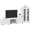 TV spintelių komplektas FLORIN 3 pcs Aukštai blizganti balta
