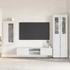 TV spintelių komplektas FLORIN 3 pcs Balta Apdirbta mediena