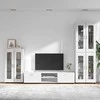 TV spintelių komplektas FLORIN 3 pcs Balta Apdirbta mediena