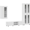 TV spintelių komplektas FLORIN 3 pcs Balta Apdirbta mediena