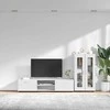 TV spintelių komplektas FLORIN 3 pcs Balta Apdirbta mediena