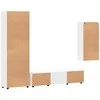 TV spintelių komplektas FLORIN 3 pcs Balta Apdirbta mediena