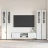 TV spintelių komplektas FLORIN 3 pcs Balta Apdirbta mediena