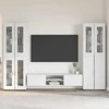 TV spintelių komplektas FLORIN 3 pcs Balta Apdirbta mediena