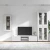 TV spintelių komplektas FLORIN 3 pcs Balta Apdirbta mediena