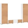 TV spintelių komplektas FLORIN 3 pcs Balta Apdirbta mediena