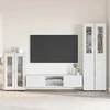 TV spintelių komplektas FLORIN 3 pcs Balta Apdirbta mediena