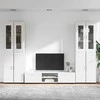 TV spintelių komplektas FLORIN 3 pcs Balta Apdirbta mediena