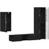 TV spintelių komplektas FLORIN 3 pcs Juoda Apdirbta mediena