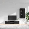 TV spintelių komplektas FLORIN 3 pcs Juoda Apdirbta mediena